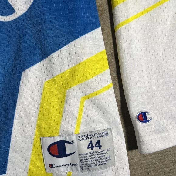 Champion Men's Large #19 TidalWave Hockey Jersey Blue White 90s Y2K Style Size L - Picture 2 of 4